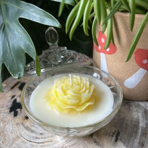 Yellow Peony Candle with Lid